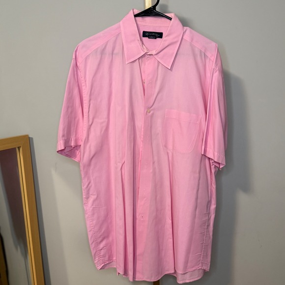 Brooks Brothers Other - Brooks Brothers Mens Pink Short Sleeve‎ Button Down Cotton Shirt Size Large